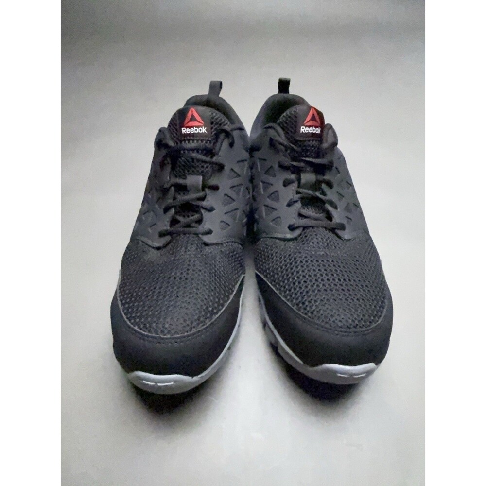 Men's Reebok SubLite Silver Alloy Toe Black Athletic Shoes Size - 11.5M 4E